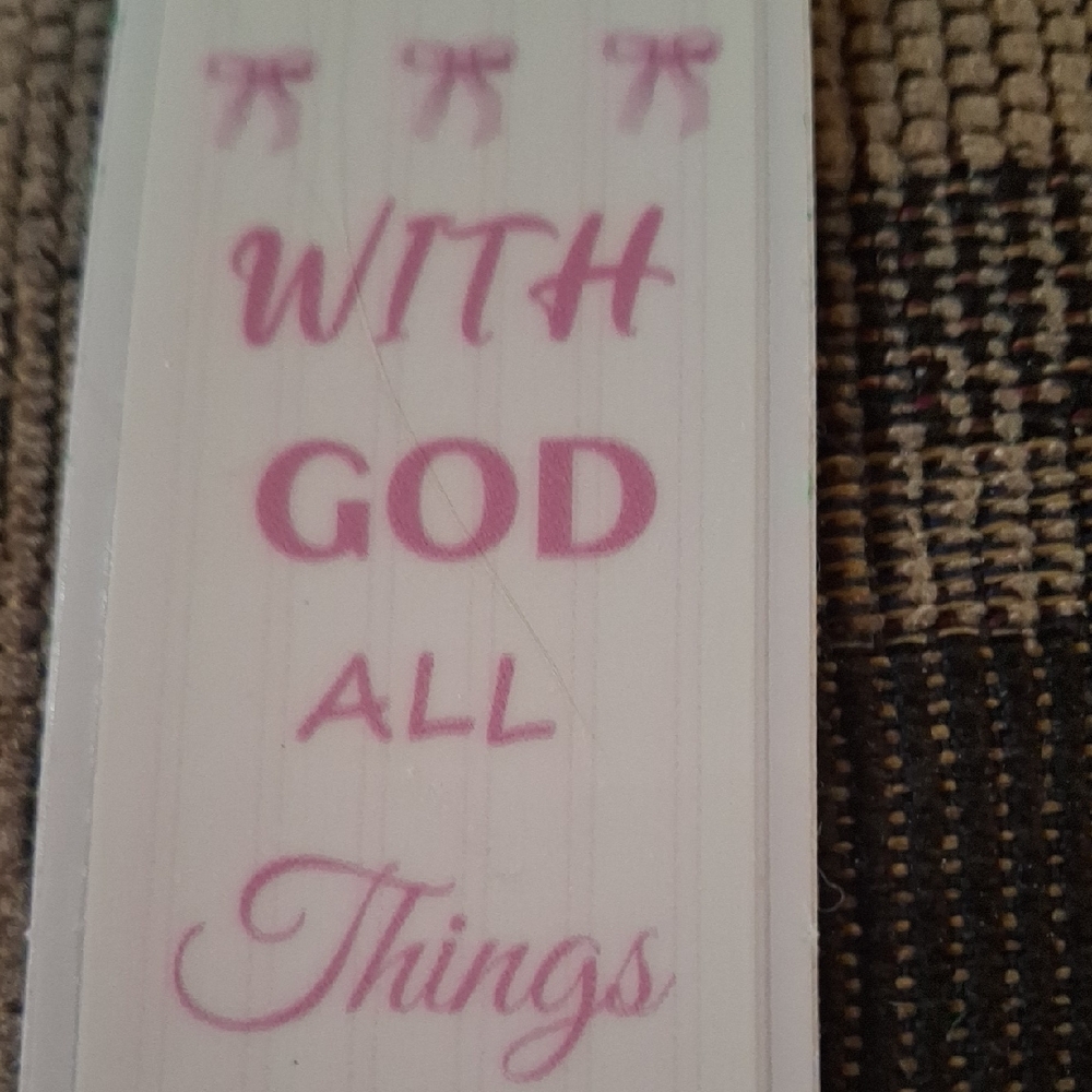 Pink Inspirational Bookmark With God All Things Christian Religious